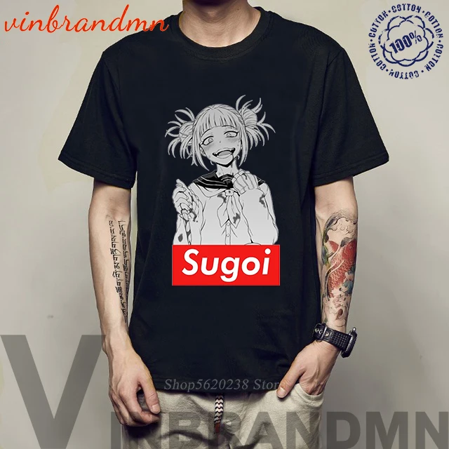Мужские футболки с принтом Ahegao Waifu Toga Sugoi хлопковые мужские рисунком героев моя