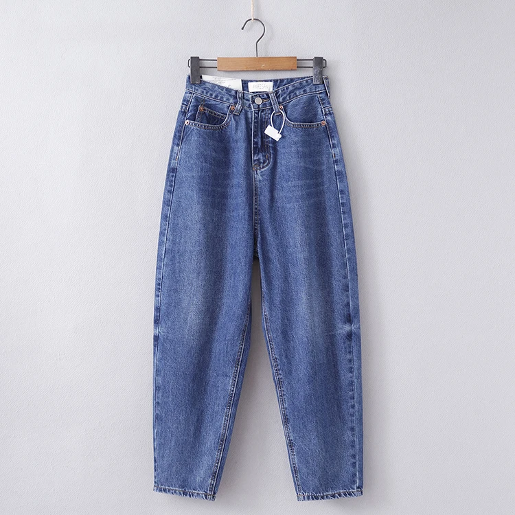 Джинсы Mujer, новые модные джинсы-шаровары с высокой талией, эластичные свободные длинные джинсовые штаны больших размеров, крутые Джинсы бойфренда - Цвет: blue