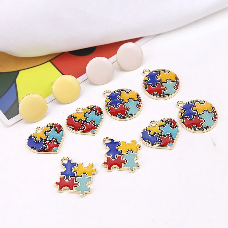 

2pcs 2019 new design korean fashion alloy drop oil stitching heart-shaped round stud earrings for women diy jewelry accessories