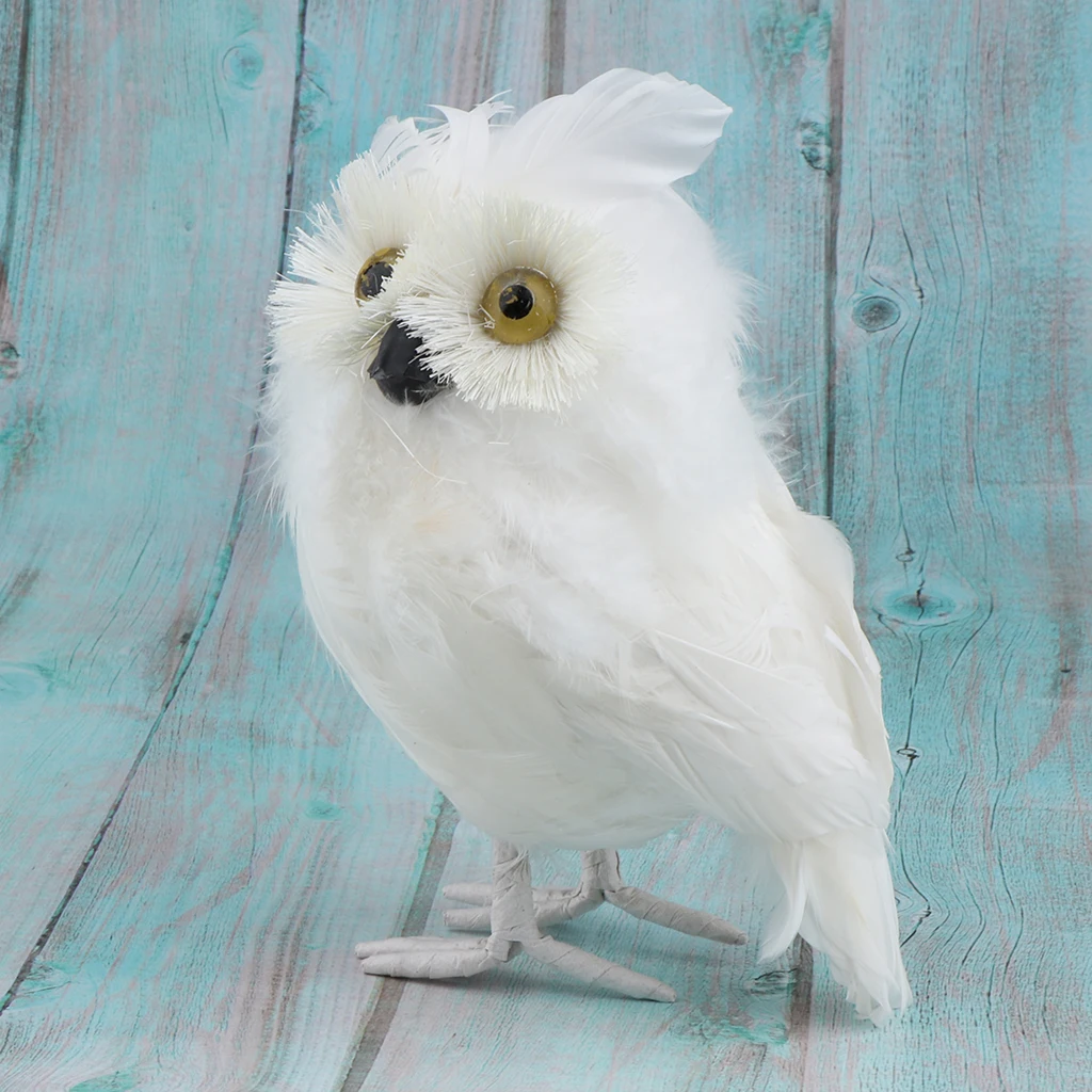 18cm Furry White Owl, Stuffed Small Plush Animal Toy Ornaments for Home Car Decoration
