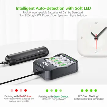 

EBL AA AAA Battery Charger Combo 2 Hours Ni-MH Battery Charger iQuick Tech USB-Input with Rechargeable AAA Batteries 1100mAh A1