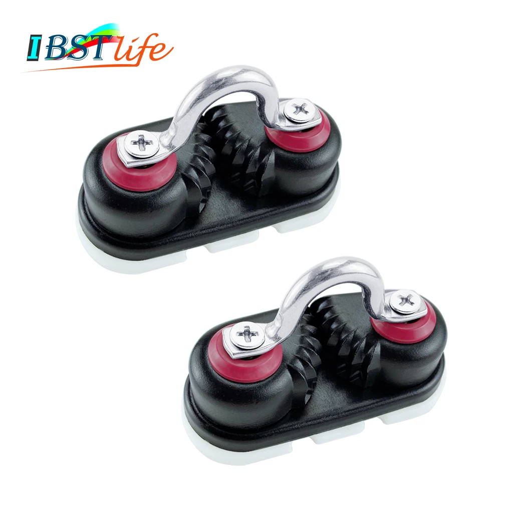 

2X Anodized Aluminium Cam Cleat with Leading Ring Boat Rope cleat Matic Fairlead Marine Sailboat Kayak Dinghy Pilates Accessory