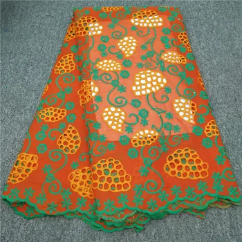 

african dry lace fabrics swiss voile lace in switzerland 2019 high quality lace tissu orange african cotton lace fabrics 5yards
