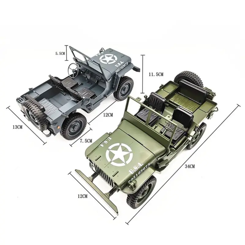 

1:10 RC Car Q65 C606 2.4G 4WD Convertible Remote Control Light Jeep Four-Wheel Drive Off-Road Military Climbing Car Toy Kid Gift