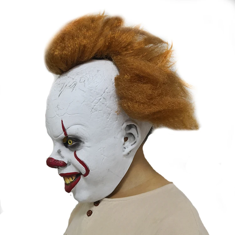 Светодиодный Pennywise страшный клоун Джокер маска страшная Маска Клоун для косплея вечерние маски реквизит Стивен Кинг это Маска Клоун для косплея Вечерние