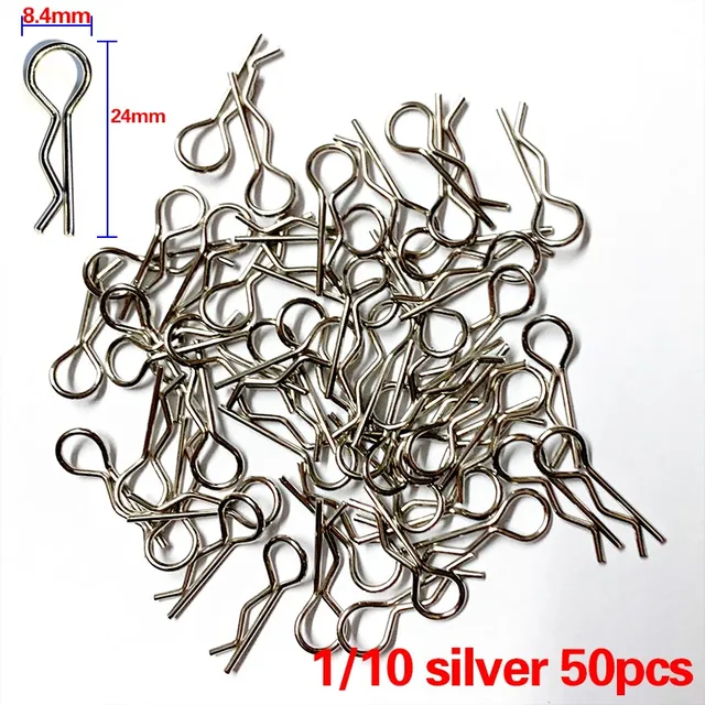 50 Pcs 1/8 1/10 1/16 RC Car Body Shell R Clips Bodyshell Pin Suitable For HSP HPI Redcat Trax Trx4 Body Shell Buggy Truggy 4