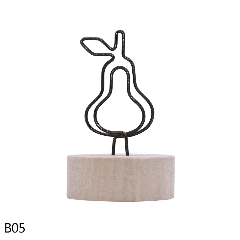 B05 1/3 шт. DIY Деревянные Бизнес держатель для карт деревянные поделки деревянная железная арт зажим для заметок Бизнес, с отделением для карт, домашний Спальня учебы - Цвет: B05