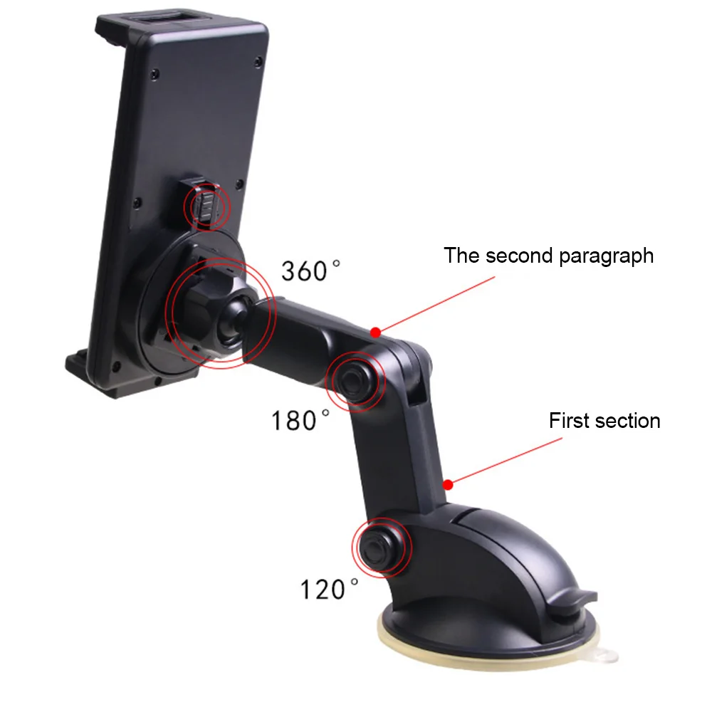 Dropshipping Car Tablet PC Bracket Large Sucker Navigation Bracket Multi-angle Support Bar Car Interior Phone Holder