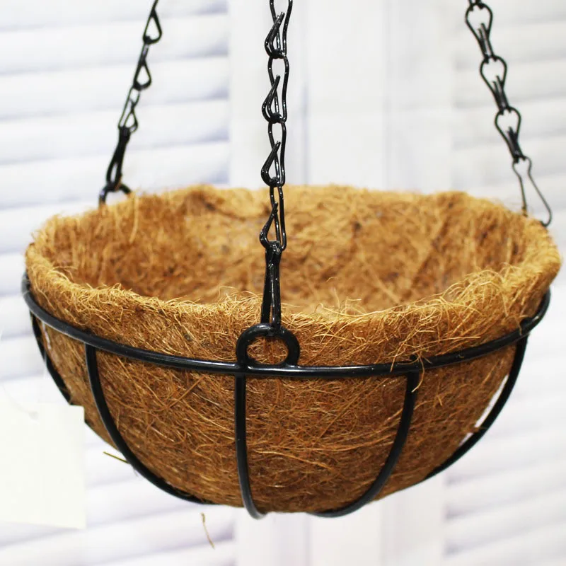 Hanging Coconut Vegetable Flower Pot Basket Liners Planter Garden Decor Iron Art Garden Flower & Planters Pots