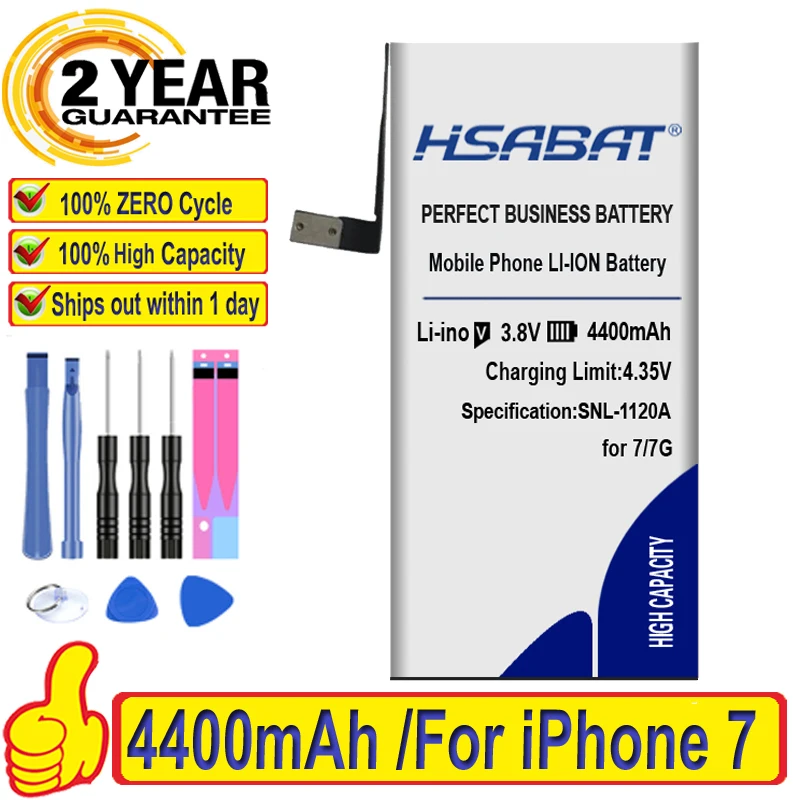 HSABAT 100% New 4400mAh Battery for iphone 7 iphone7 7G iphone7G parcel within tools and Sticker | Мобильные телефоны и