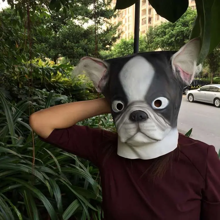 MOE маска мопса беспокоить Dod собака духовное загрязнение Doge Akitas маска вечерние набор головы черного и белого цвета