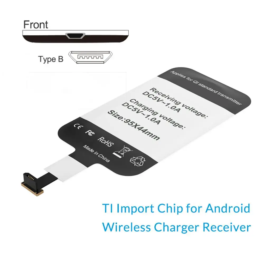ORICO QI Беспроводное зарядное устройство приемник для iPhone беспроводной зарядный приемник для телефона Micro usb type-c - Цвет: TI For Type-B