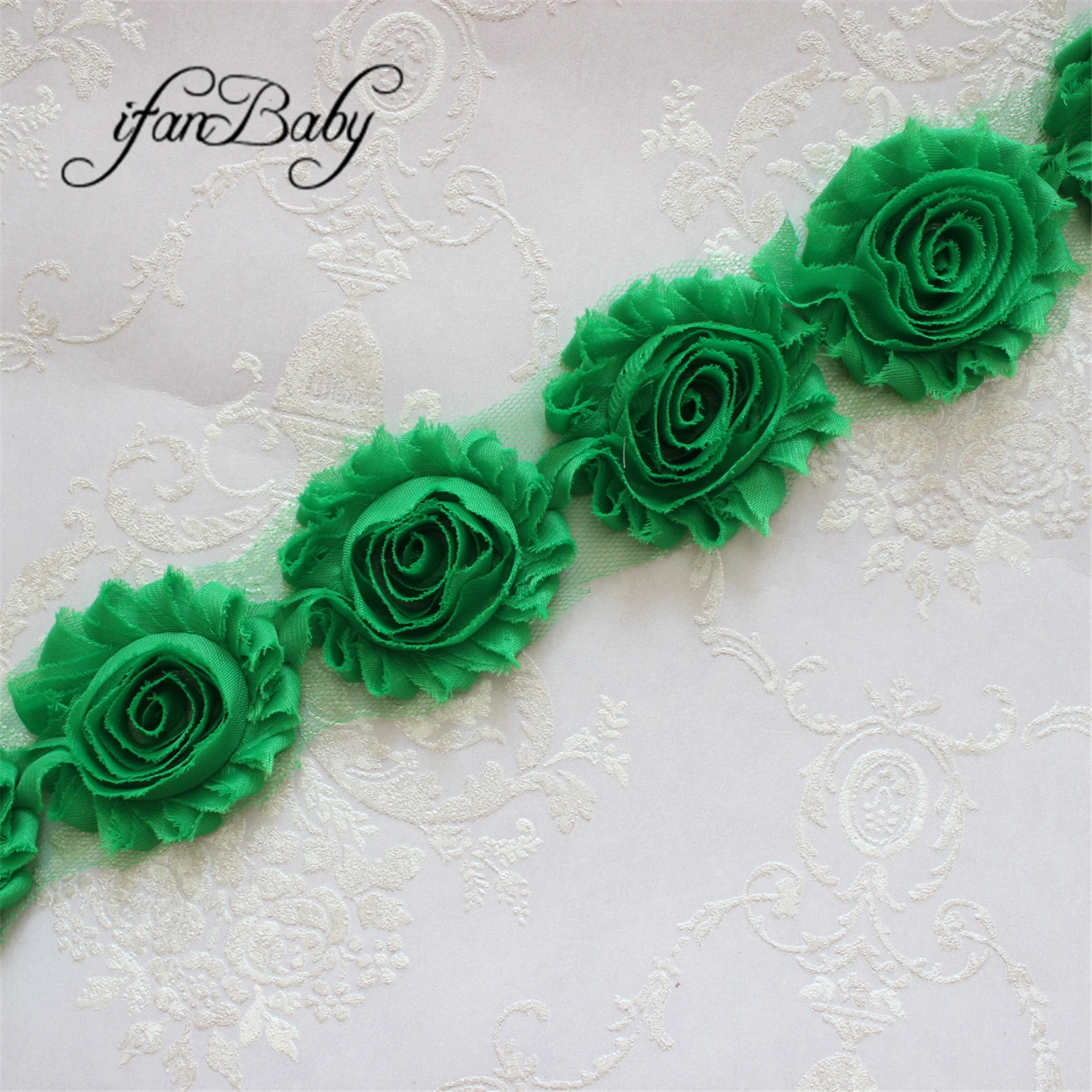 Haarschmuck aus Stoff, Chiffon, Rosenblüten, 2,5 Zoll, schäbige, ausgefranste Blumen – Detail 24