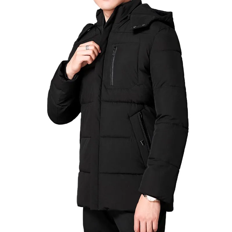 New Men's Winter Down Jacket High Quality Thick Winter Middle-Aged Warm Long Coat Cotton Clothes Men Parkas