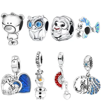 

Fashion 925 Sterling Silver Beads Olaf cartoon animal dog Charms fit Original Pandora Bracelets Necklaces Women DIY Jewelry