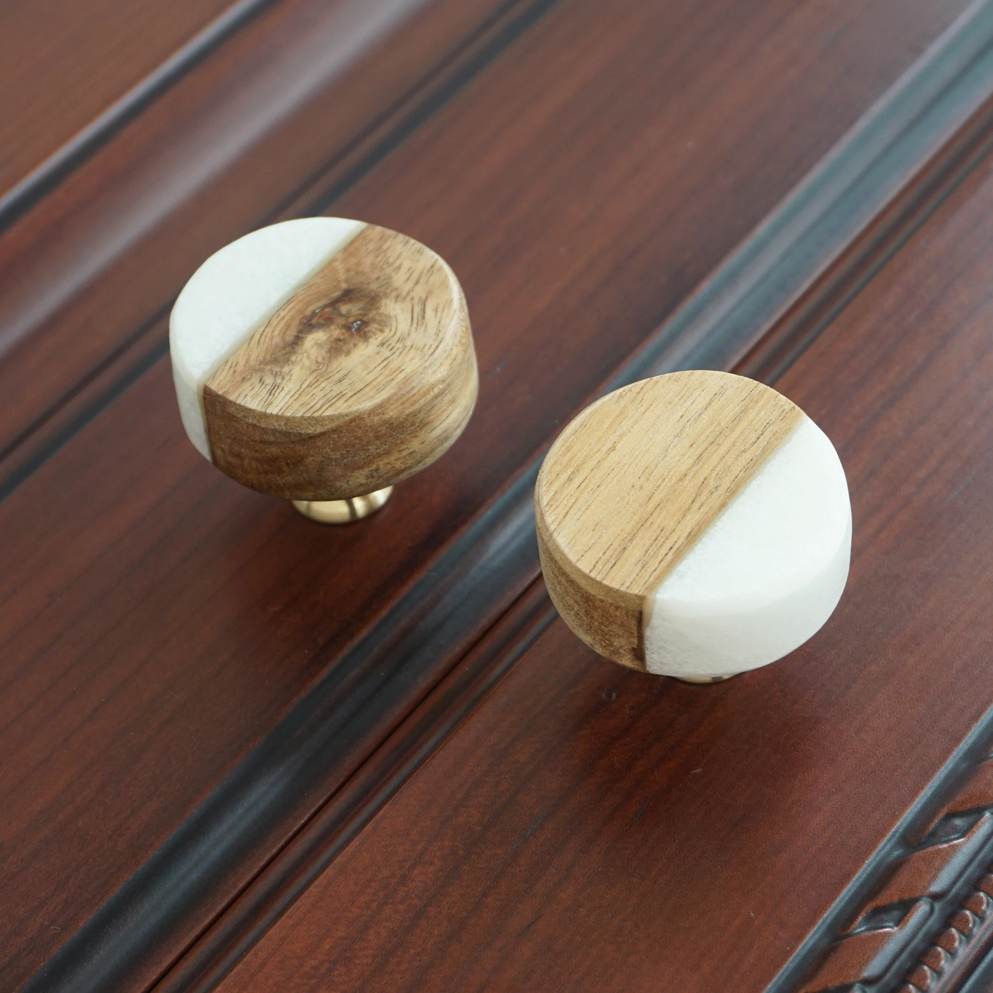 Copper Drawer Knobs Wooden Dresser Pulls White Stone Kitchen