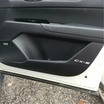 

Car sticker anti-kick film door protection for 2017-2019 Mazda CX-5 four doors panel carbon fiber stytling stickers