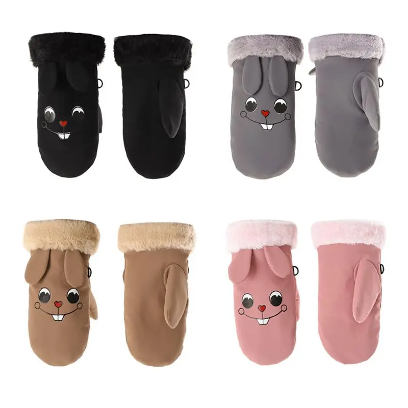 Детские Мультяшные перчатки, зимние ветрозащитные водонепроницаемые лыжные перчатки для мальчиков и девочек 5-9 лет