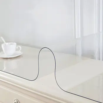 

Quality Waterproof PVC Tablecloths TV Cabinet Transparent Soft Glass Tea Table Cloth Dustproof Cover Mats For Dining Room Decor