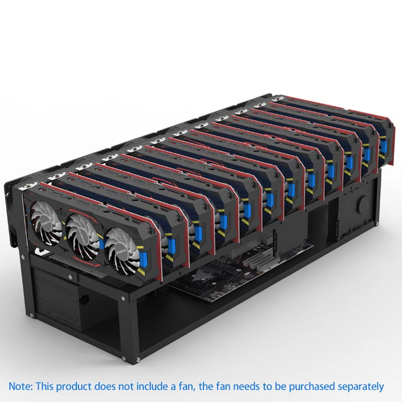 6 Cards 8 Cards 12 Graphics Card Fixing Bracket Open Dual Power Supply GPU Graphics Card Cooling Frame Fixing Frame
