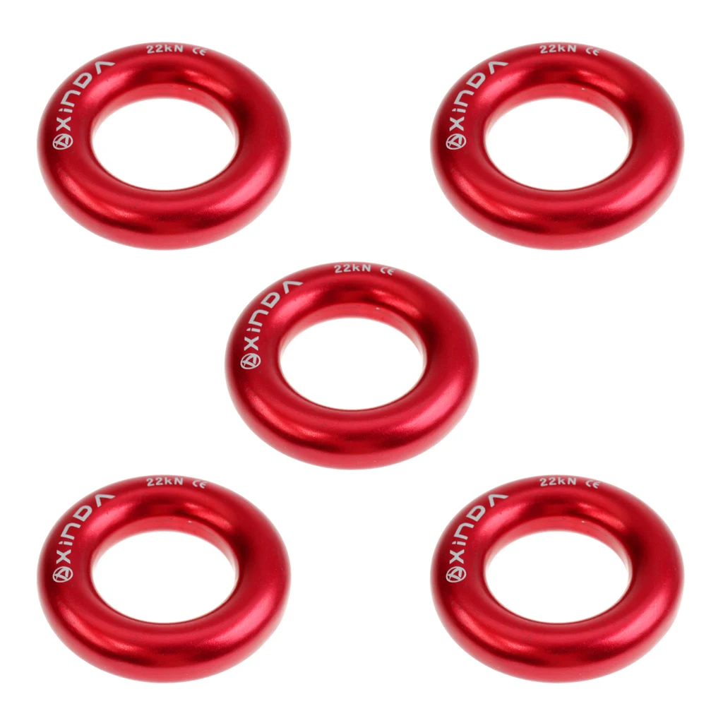 Small red 5 шт. 22KN 4950lbs Rappel кольцо под Ключ Карабин Для дерева такелаж Belay гамак - Цвет: Small red