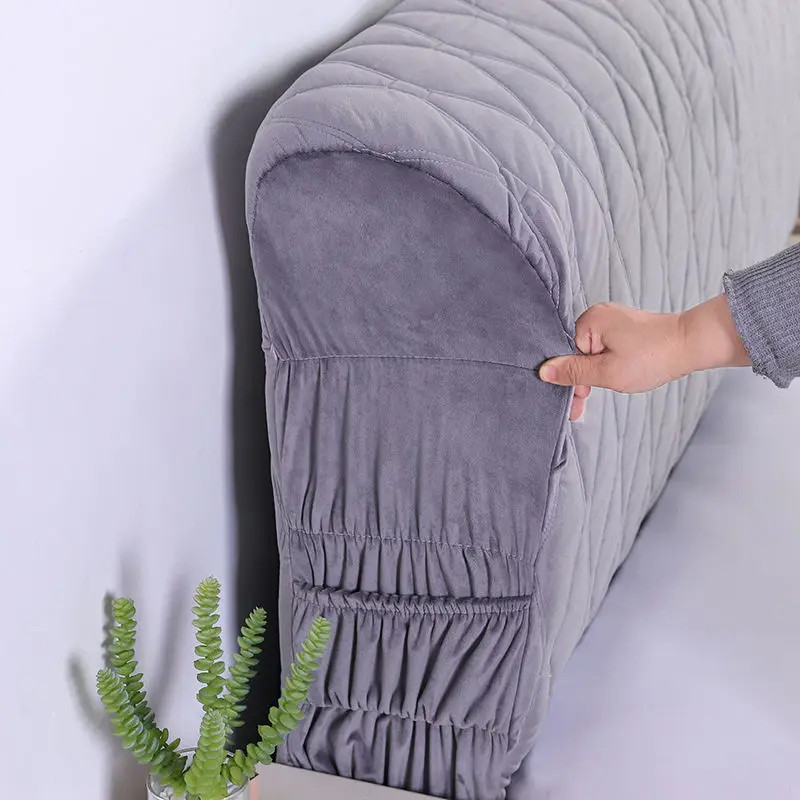 European High Grade Thicken Flannel Quilted Headboard Cover King Single Size Soft Velvet All-inclusive Head Cover 240x75cm