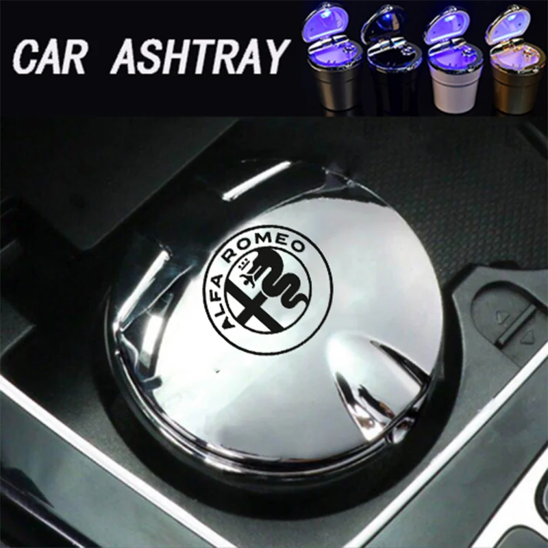 For ALFA ROMEO Mito 147 156 159 Car logo ashtray LED blue light office Soot storage tank With on the lid | Автомобили и мотоциклы