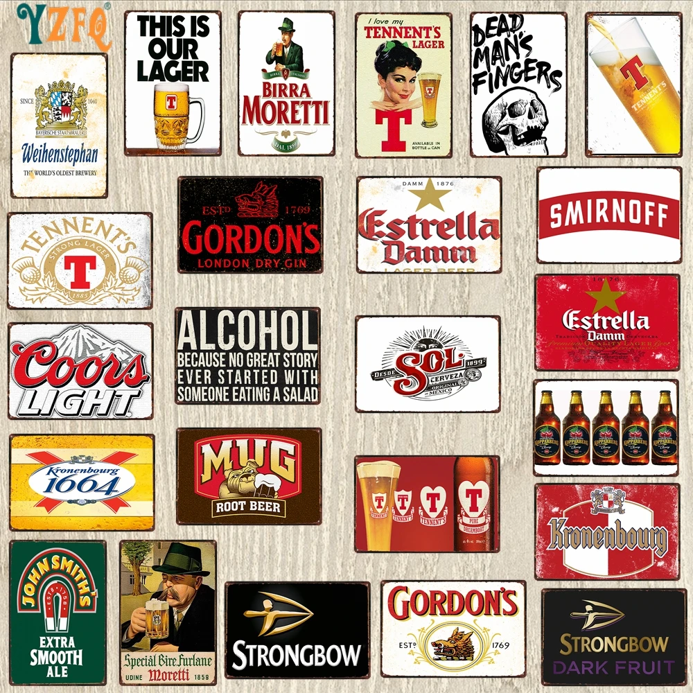 

Beer Metal Tin signs Plaque Metal Vintage Wall Bar Home Art Retro Craft Cinema Decor 30X20CM DU-9616A