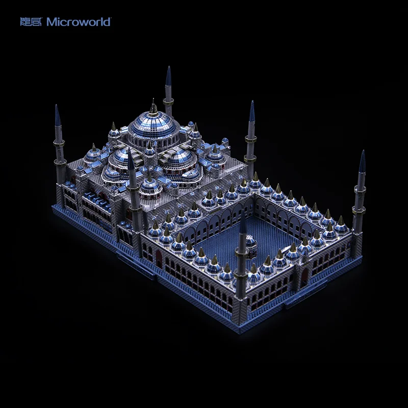 Металлический 3D пазл Microworld Модель для сборки синей мечети лазерная вырезка