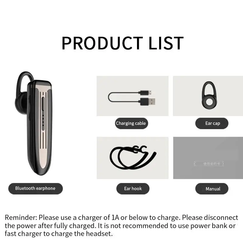 K3 Bluetooth 5 0 wireless headset in ear large battery long standby single ear hands free call headset fone de ouvido earbuds