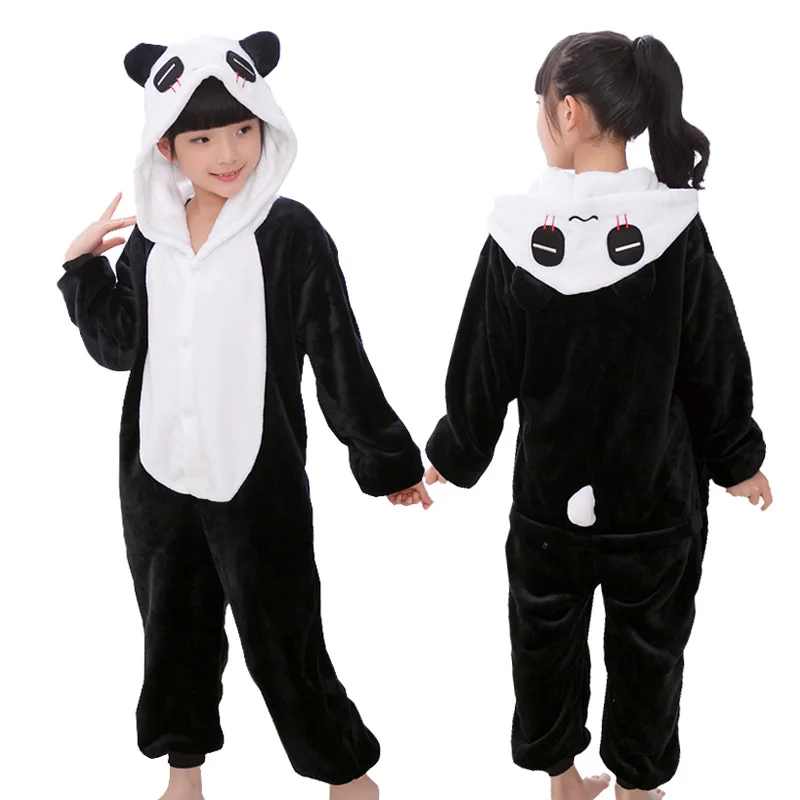 Детские пижамы кигуруми с единорогом для мальчиков и девочек; фланелевые детские пижамы с котом; одежда для сна с животными; зимние комбинезоны с единорогом; Пижама