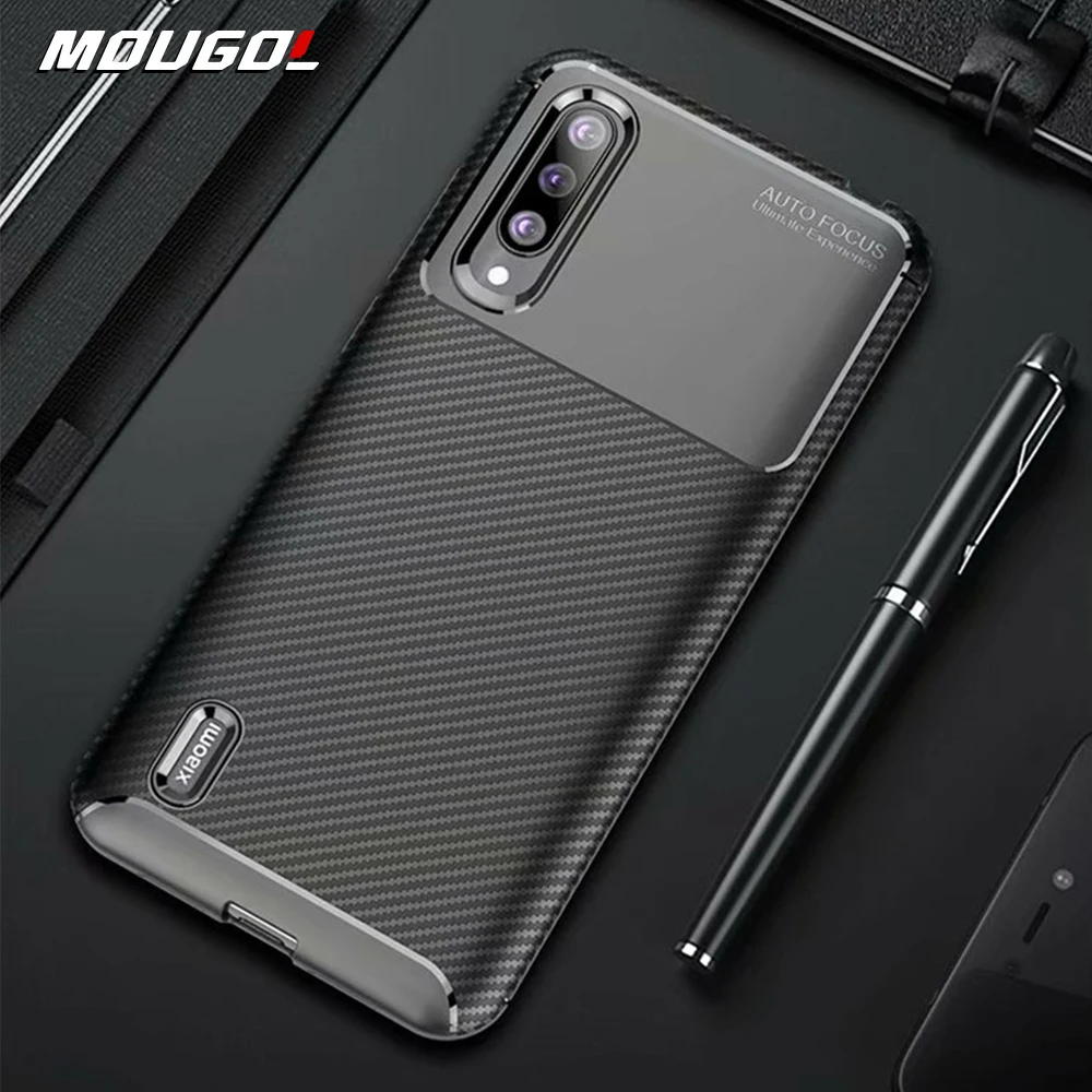 

For Xiaomi Mi 9 Lite Case Luxury Carbon Fiber Cover Full Protection Phone Case For Mi CC9 Mi9 Lite Cover Shockproof Slim Bumper