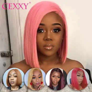 

13X4 Bob Lace Front Wigs Human Hair 613 Blonde Lace Front Wig Pink 99J Burg 27 Short Bob Wigs For Black Women Remy 150% Density