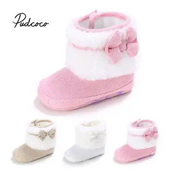 

pudcoco 2020 Warm Kids Snow Boots For Children New Toddler Winter Princess Child Shoes Non-slip Flat Girls Baby Lovely Boots