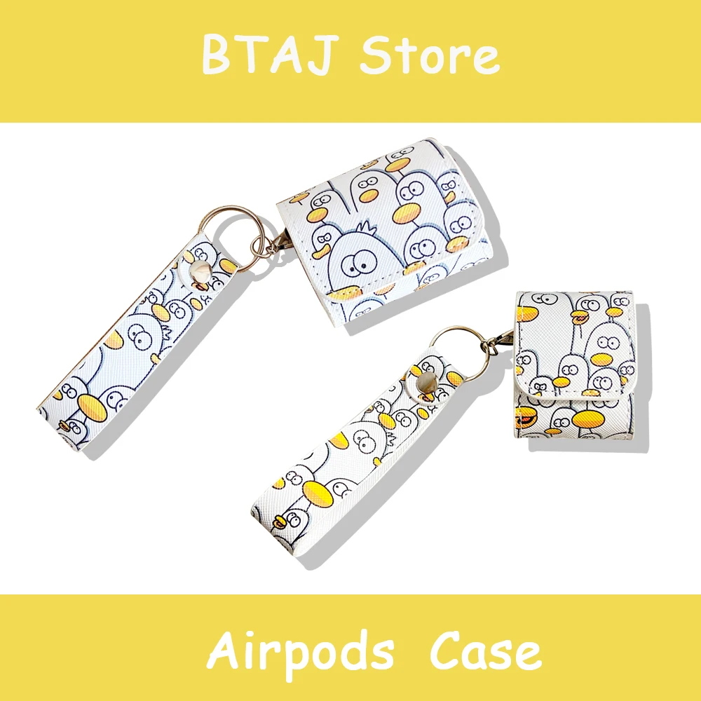 

Cute Cartoon Seagull Hand Carry Earphone Cases For Apple AirPods case Pro 1 2 3 Cortex Bluetooth Wireless Protective Cover