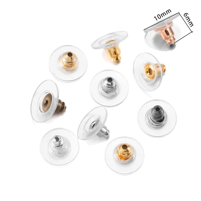 100-200pcs/lot Rubber Earring Back Silicone Round Ear Plug  Earrings Back Stopper For DIY Parts Jewelry Findings Making Tools Style1 Multicolor