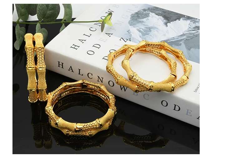 Elegant Dubai Gold Color Bangles for Weddings