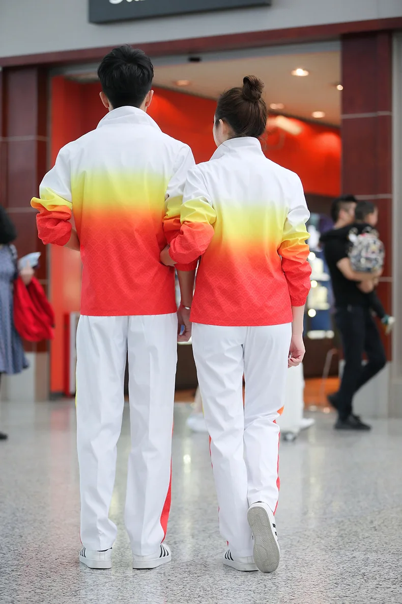 

Spring And Autumn Men And Women Volunteer Groups Sports Clothing Set Long Sleeve Taekwondo Long Gown Sports School Uniform