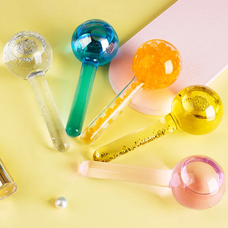 地球儀ポップそれアイスボール美容フェイスマッサージローラーアイスホッケーエネルギー美容クリスタルボールスキンケア製品女性 Facial Care Tool Aliexpress