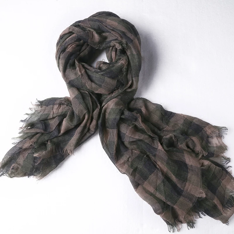 Японский стиль унисекс зимний шарф хлопок и лен однотонные длинные женские шарфы шаль модный мужской шарф W249