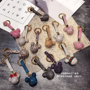 

30Styles Hot Sale High Quality Luxury Keyring Cute Love Crystal Shining Key Chain Woman Bag Pendant Birthday Christmas Keychains