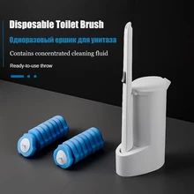 Disposable Toilet Brush Automatic Install Sponge Cleaning Brush Toilet Holder Set Universal Brush Bathroom Household Accessories