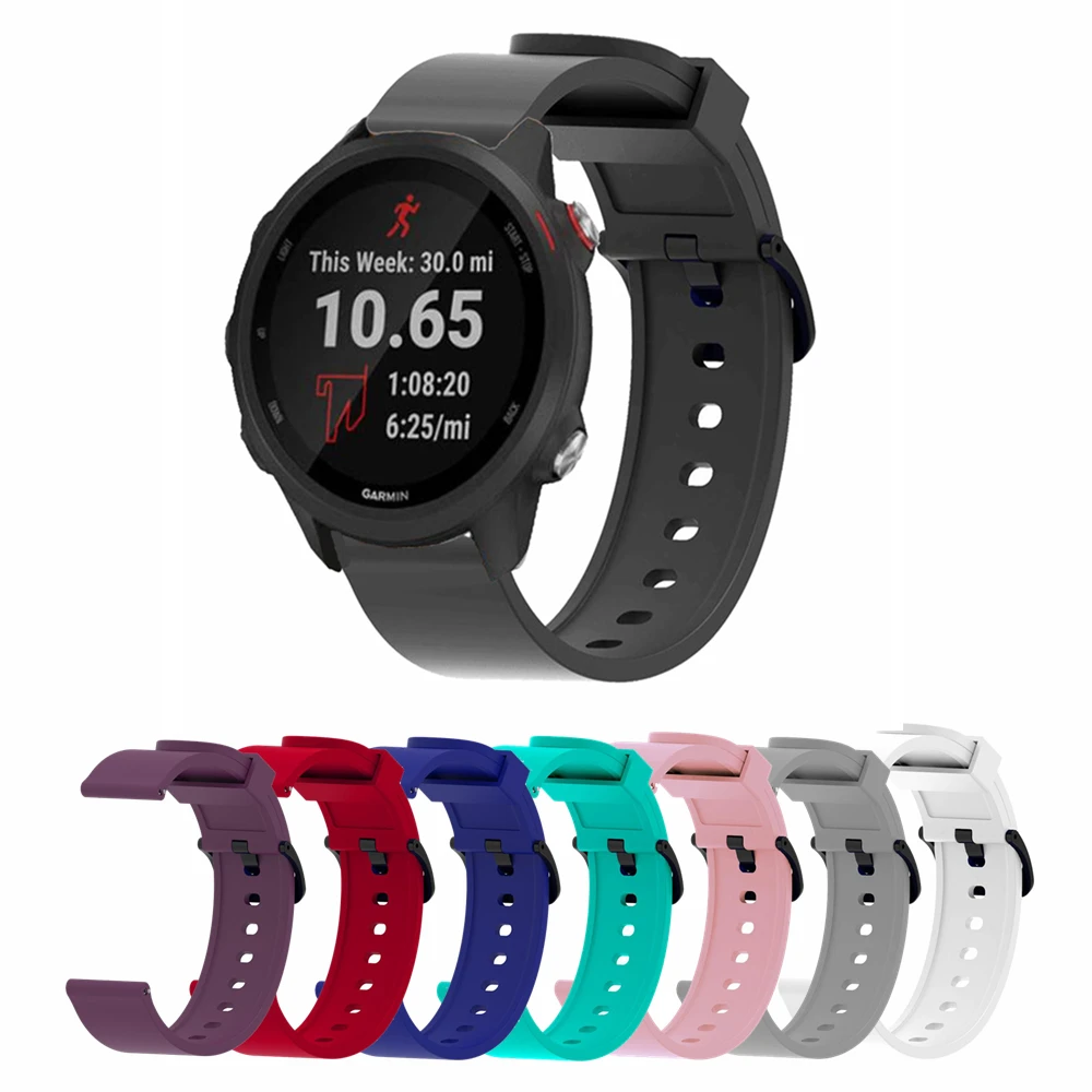 

20mmSoft Silicone Bracelet Band For Garmin 245 Strap Silicone Wristband Bracelet For Forerunner 245M 645 Vivoactive3 Vivomove HR