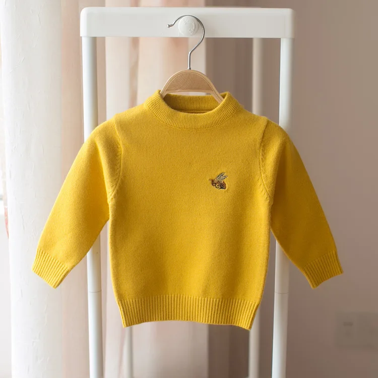 

Childrenswear Children Autumn And Winter Fleece Sweater Female Baby round Neck Fleece Lined Sweater Infant Thick Base Shirt Wint