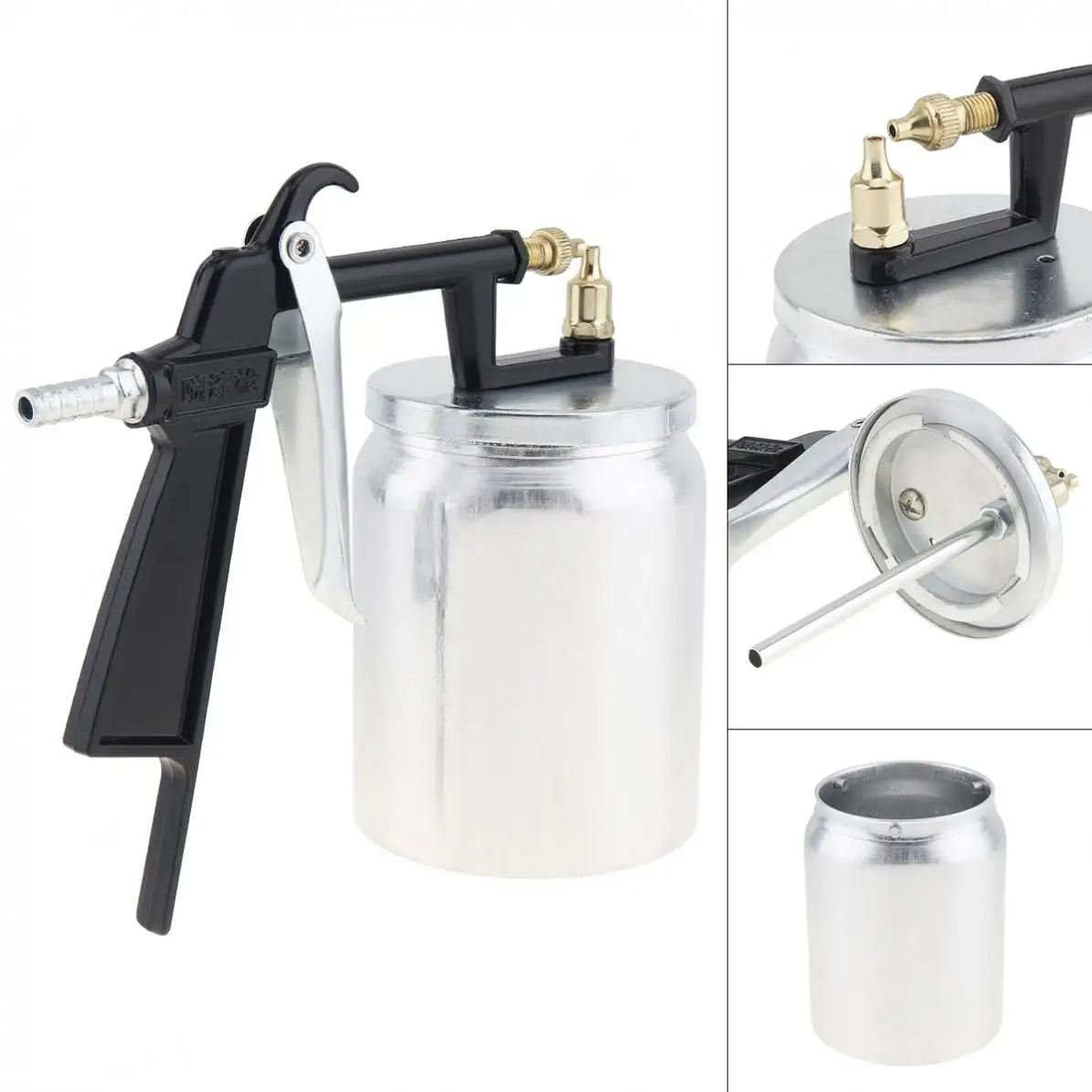 Spray Gun Mini Air Paint Spray Gun with 2.5mm Nozzle Caliber and Aluminum Pot for Furniture Leather Clothing Spray