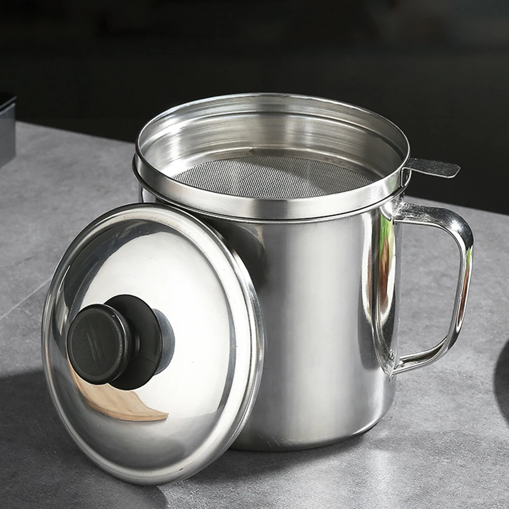 Oil Storage Pot 1800ml 304 Stainless Steel Grease Strainer Container Can With Filter Dust Lid Non Slip Handle For Frying Oil Aliexpress Oil Storage Pot 1800ml 304 Stainless Steel Grease Strainer Container Can With Filter Dust Lid Non Slip Handle For Frying Oil Aliexpress