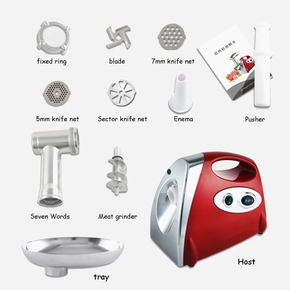 2800W Electric Meat Grinder Heavy Duty Grinder Kitchen Electric Meat Chopper Stuffer Maker Food Processor Electric Meat Slicer 4