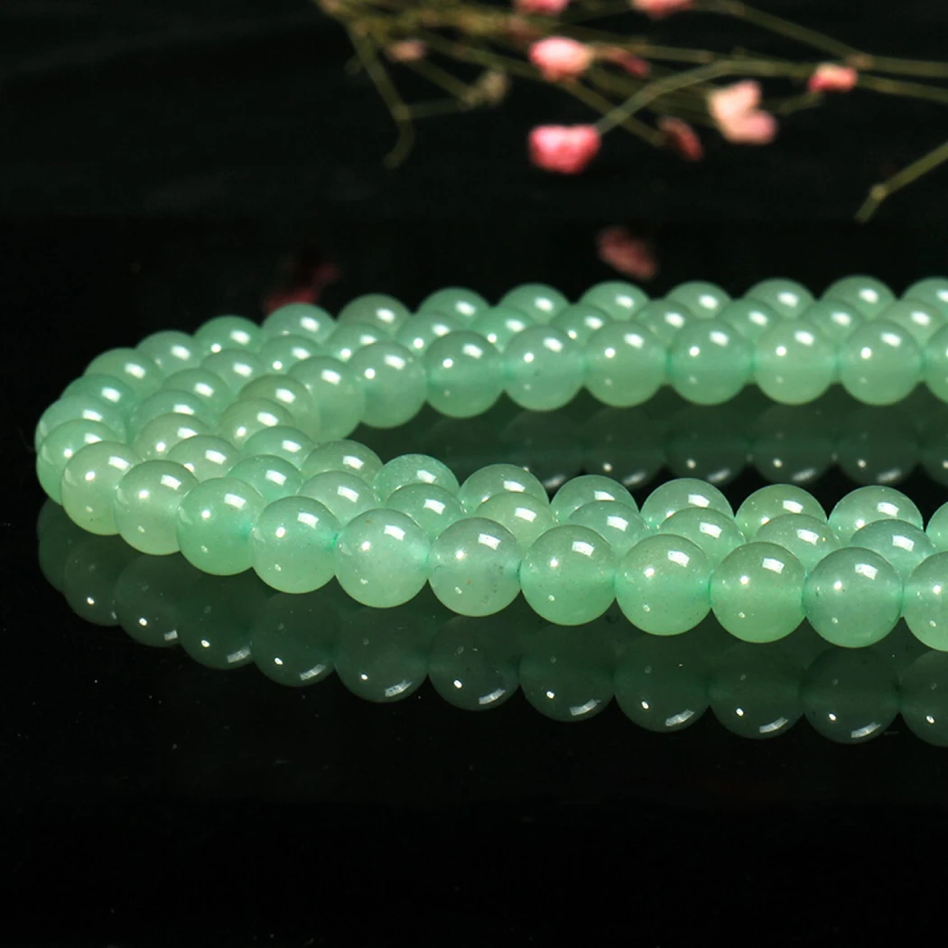 Natural green aventurine 4-12mm round Gemstone beads for 925 sterling silver Jewelry Making Necklace Bracelet 15inch ICNWAY | Украшения и