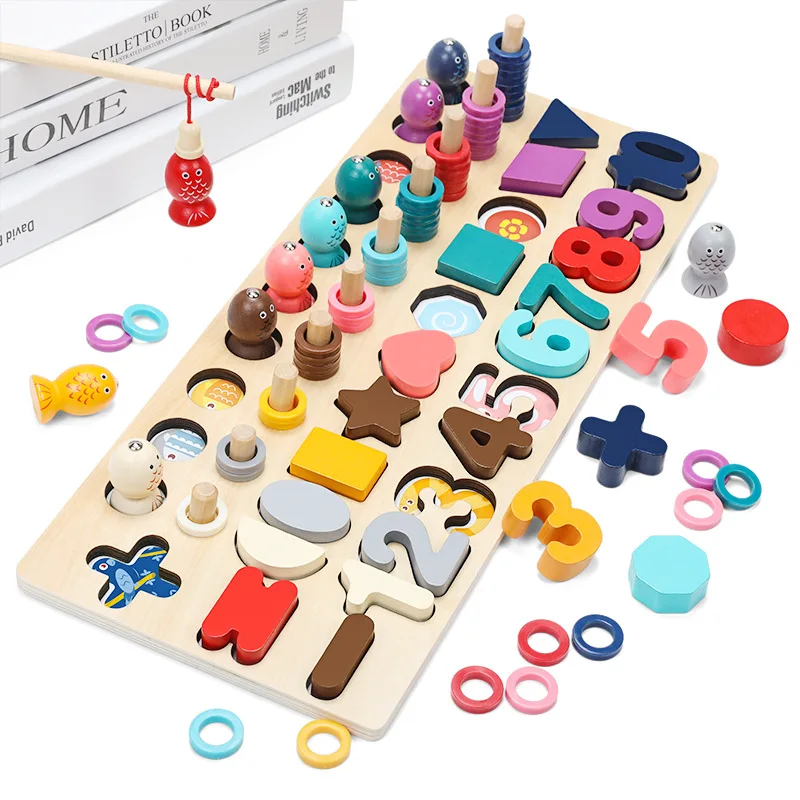 

Numbers Board Fishing Counting Graphics Cognitive Computing Five Feature One Children'S Educational Toy Five in One Numbers Boar