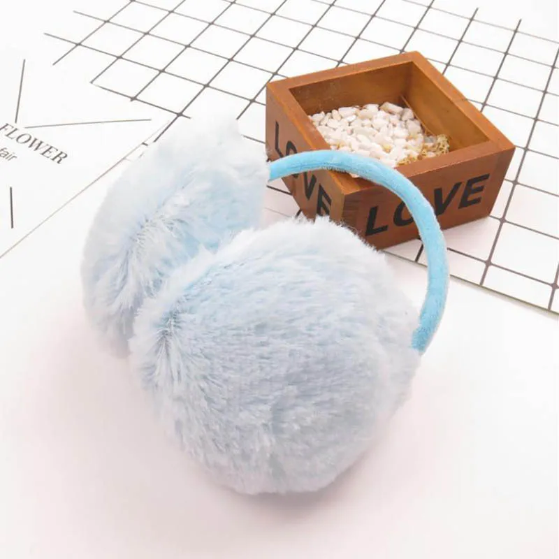 M10 Light Blue Calymel модные милые наушники милые плюшевые однотонные зимние теплые женские наушники после ношения аксессуары для наушников для женщин - Цвет: M10 Light Blue